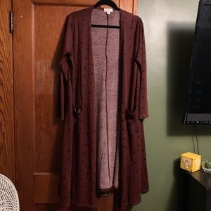 Lularoe size large orange and black polka dots!